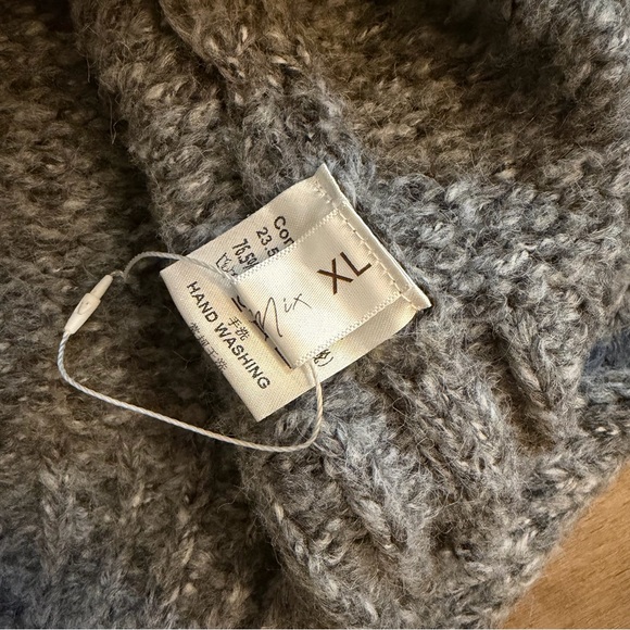 Knit Mix Womens XL Gray Chunky Knit Mock Neck Sweater Turtleneck Oversized Fall - Picture 7 of 10